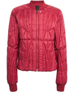 Rick Owens X Moncler Down Geocamo Flight Jacket - Red