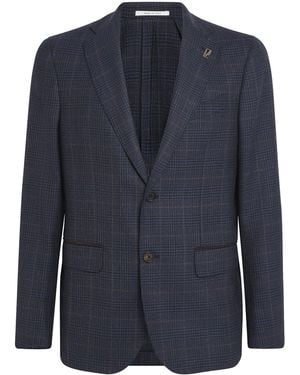 Pal Zileri Wool Check Blazer - Blue