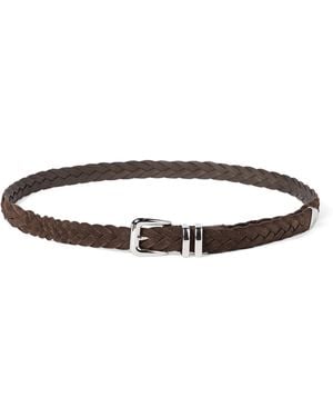 Brunello Cucinelli Leather Braided Belt - Brown