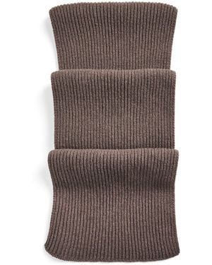 John Smedley Cashmere-Wool Ribbed Scarf - Brown
