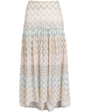 Missoni Lamé Lace Motif Midi Skirt - White