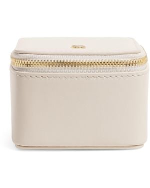Harrods Smooth Leather Trinket Box - Natural