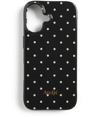 Atelje71 Recycled Polka-Dot Iphone 16 Case - Black