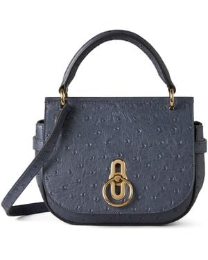Mulberry Small Leather Amberley Satchel Top-Handle Bag - Blue