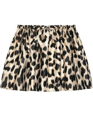 Givenchy Voluminous Leopard Mini Skirt - Black