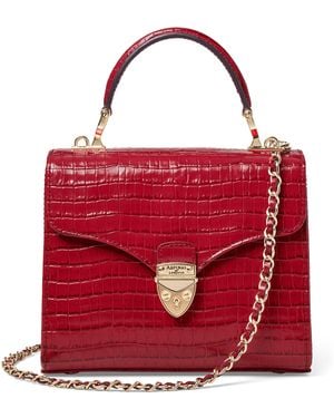 Aspinal of London Midi Leather Mayfair Top-Handle Bag - Red