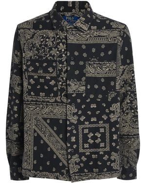 Polo Ralph Lauren Flannel Bandana Print Shirt - Black