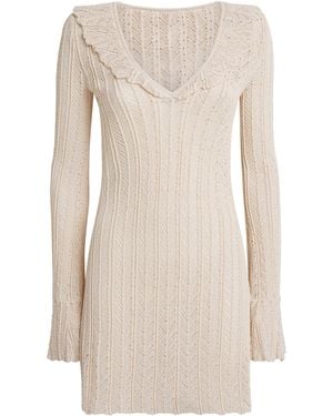 Devon Windsor Knitted Davina Mini Dress - Natural