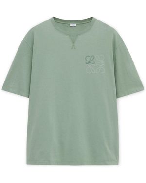 Loewe Cotton-Blend Anagram T-Shirt - Green