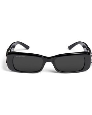 Balenciaga Dynasty Rectangle Sunglasses - Black