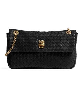 Bottega Veneta Leather Madison Shoulder Bag - Black