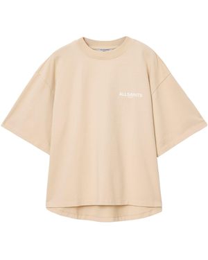 AllSaints Organic Cotton Guardian Amelie Oversized T-Shirt - Natural