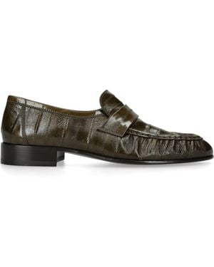 The Row Soft Eel Loafers - Green