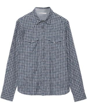 AllSaints Organic Cotton Check Court Shirt - Blue