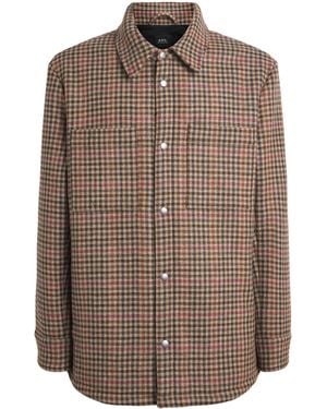 A.P.C. Wool-Blend Check Overshirt - Brown