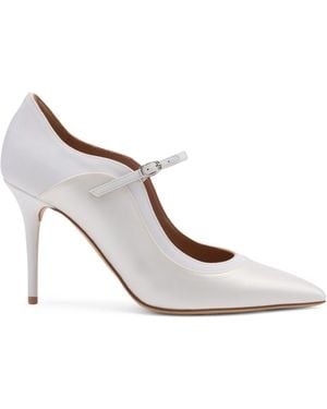 Malone Souliers Satin Corina Heeled Court Shoes 85 - White
