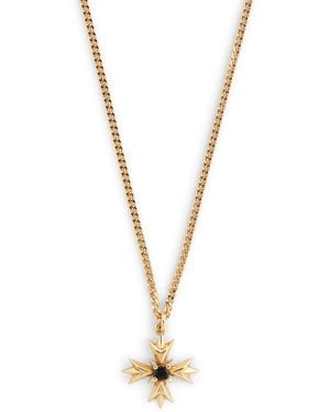 Emanuele Bicocchi Plated Sterling Crest And Crystal Necklace - Metallic