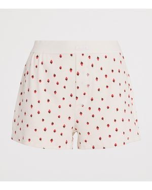 Skims Ribbed Loose Boxer Shorts - Pink