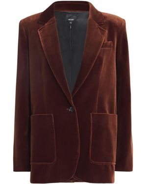 ME+EM Velvet Single-Breasted Blazer - Purple