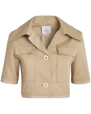 Patou Organic Cotton Gabardine Cropped Jacket - Natural
