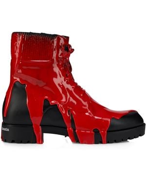 Christian Louboutin Molten Trapman Biker Boots - Red