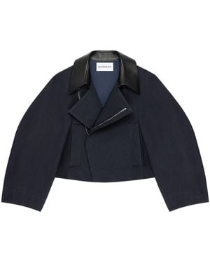 Givenchy Cotton-Wool Cropped Jacket - Blue