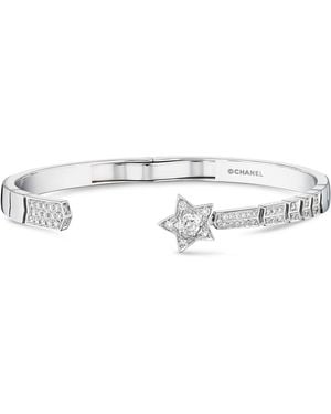 CHANEL And Diamond Comète Chevron Bracelet - White