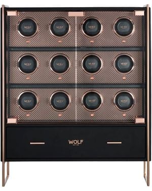 Wolf Axis 12-Piece Watch Winder Cabinet - Black