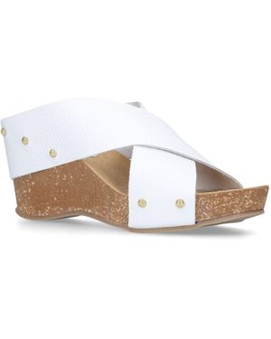 Carvela Kurt Geiger Sooty Leather Wedges 80 - White