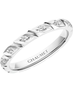 Chaumet Platinum And Diamond Torsade De Wedding Band - White