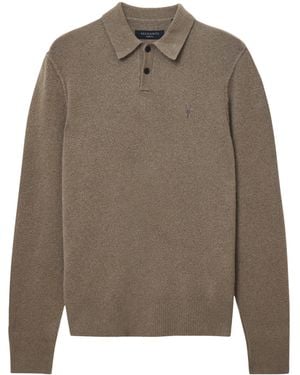 AllSaints Statten Polo Jumper - Grey