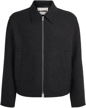 Jil Sander Virgin Wool Bomber Jacket - Black