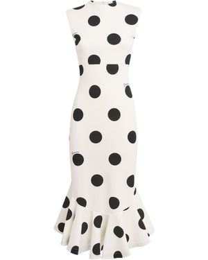 Jacquemus Polka-Dot Palmier Midi Dress - White