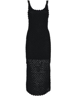 Alice + Olivia Crochet Bray Luster Maxi Dress - Black