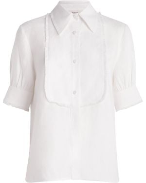 Agnona Linen Short-Sleeve Shirt - White