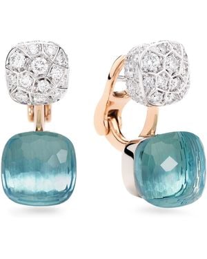 Pomellato Mixed, Topaz And Diamond Nudo Earrings - White