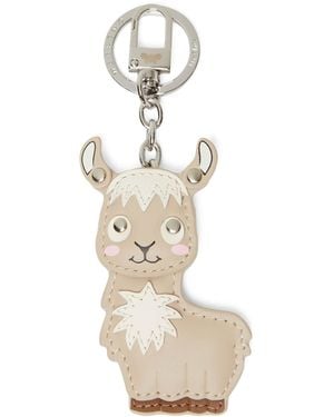 Weekend by Maxmara Leather Llama Keyring - White