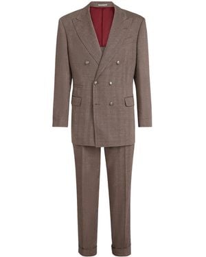 Brunello Cucinelli Linen-Cotton 2-Piece Suit - Brown