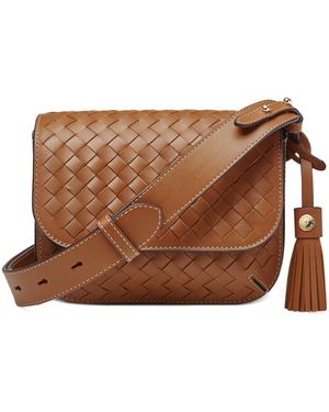 Aspinal of London Woven Leather Ella Cross-Body Bag - Brown