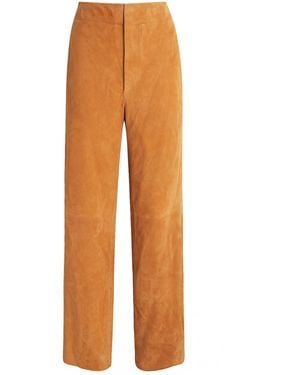 Ulla Johnson Suede Freja Straight Pants - Orange
