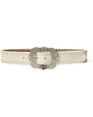 Ralph Lauren Leather Embellished Belt - Natural
