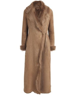Nour Hammour Toscana Shearling Joni Overcoat - Brown