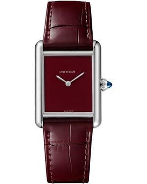 Cartier Large Stainless Steel Tank Must Watch - Red