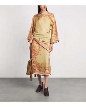 Zimmermann Silk Aster Tunic Midi Dress - Metallic