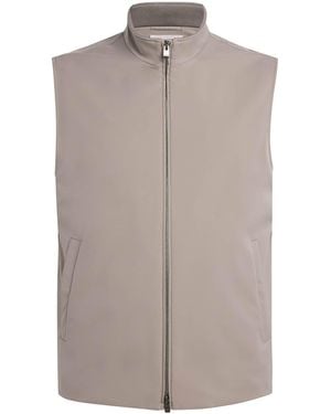 Agnona Technical Fabric Gilet - Brown