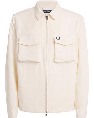 Fred Perry Ripstop Double-Pocket Overshirt - White