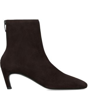 TOTEME Suede Ankle Boots 60 - Black