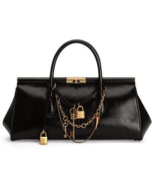 Dolce & Gabbana Calfskin Marlene Everyday Shoulder Bag - Black