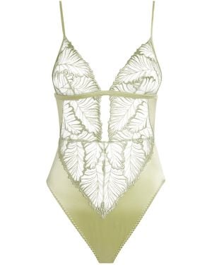 Coco De Mer Lace-Trim Laurel Bodysuit - Green
