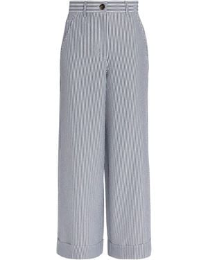 ME+EM Stripe Wide-Leg Pants - Gray